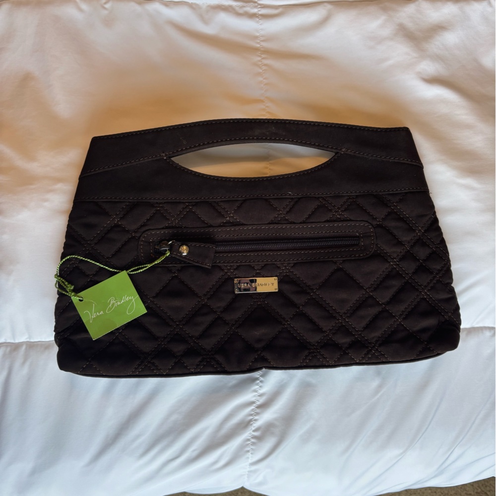 Vera Bradley Brown Quilted Clutch